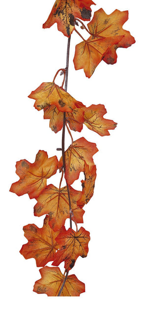 Guirlande de feuilles orange 1.9m