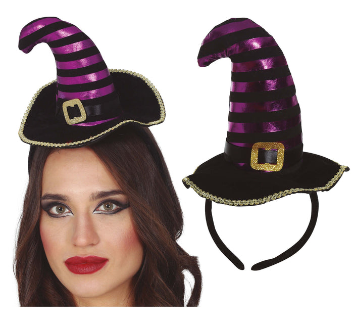 Halloween Tiare Chapeau de sorcière noir violet