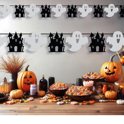 Guirlande d'Halloween Noir Blanc 3m