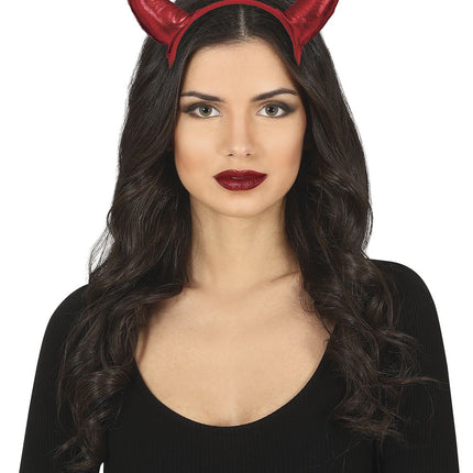 Bandeau d'Halloween Cornes de Diable Métallique