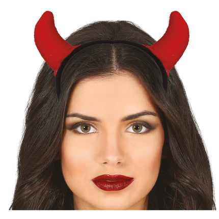 Bandeau d'Halloween Cornes de diable rouges