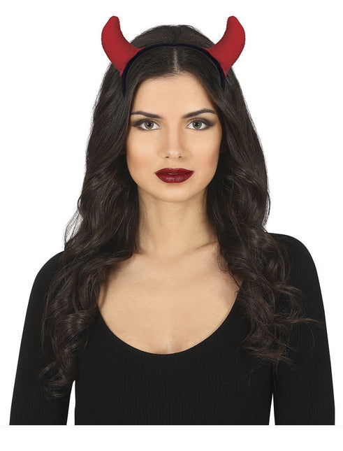 Bandeau d'Halloween Cornes de diable rouges