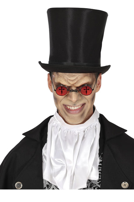 Lunettes d'Halloween Rouge Noir Croix