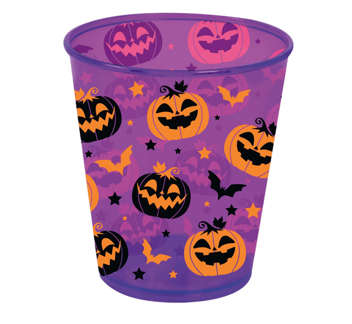 Coupe d'Halloween Citrouilles et chauves-souris 10cm