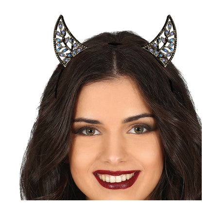 Bandeau d'Halloween Diable avec strass