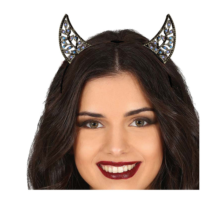 Bandeau d'Halloween Diable avec strass