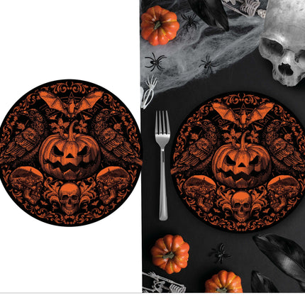 Assiettes d'Halloween Citrouille gothique 23cm 6pcs