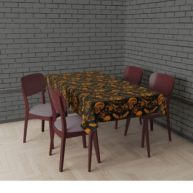 Nappe d'Halloween Noir Orange Citrouille 2.74m