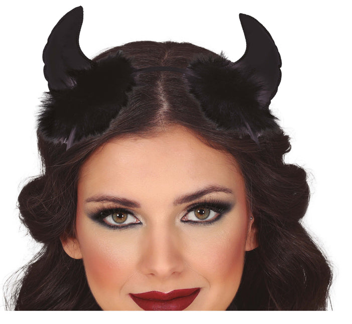 Bandeau d'Halloween oreilles de diable noir