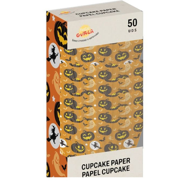 Halloween Moules à cupcake Papier orange 5cm 50pcs