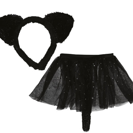 Ensemble de tutu chaton noir, enfants