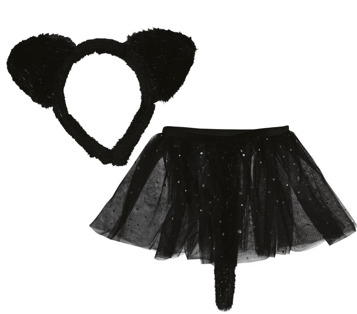 Ensemble de tutu chaton noir, enfants