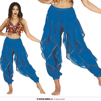 Pantalon de danse orientale bleu Hq