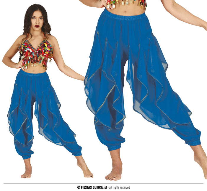 Pantalon de danse orientale bleu Hq