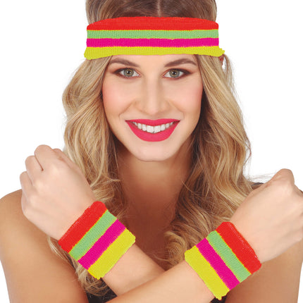 Set 2 bracelets et bandeau, multicolore