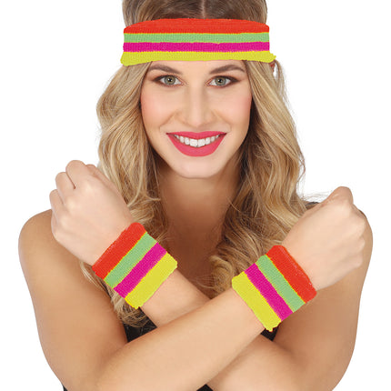 Set 2 bracelets et bandeau, multicolore