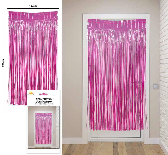 Rideau de porte fuchsia 2m