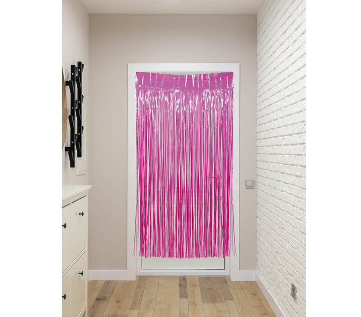 Rideau de porte fuchsia 2m