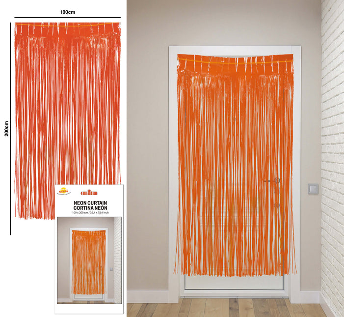 Rideau de porte orange 2m