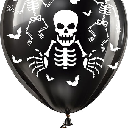 Ballons d'Halloween Noir Squelette 30cm 16pcs