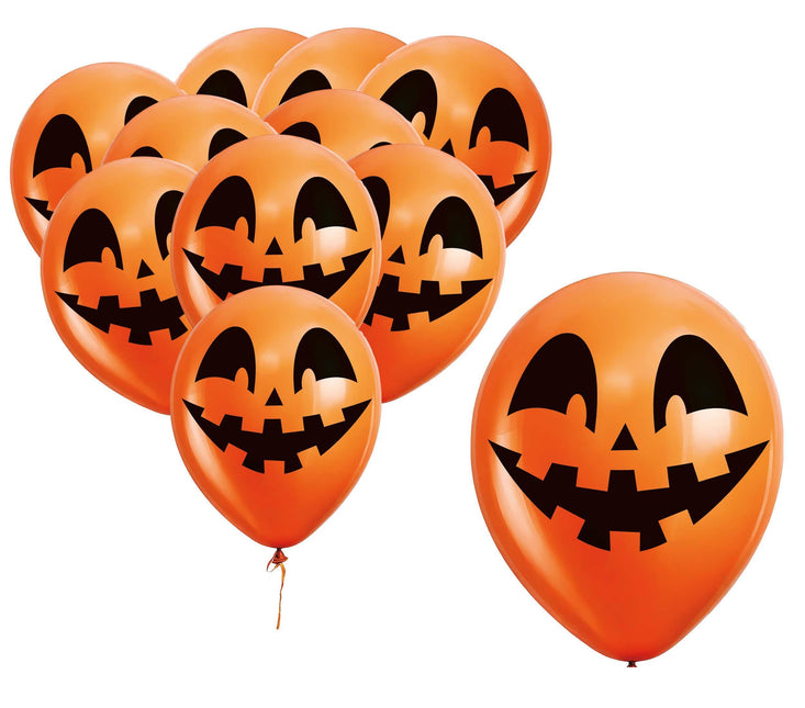 Ballons d'Halloween Orange Citrouille 30cm 10pcs