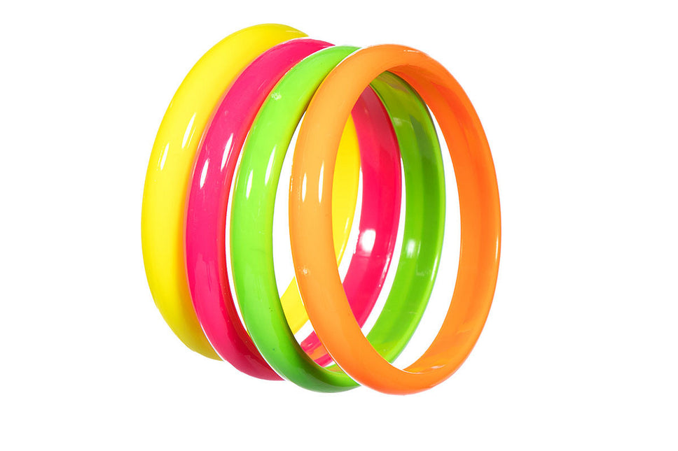 Neon 80S Bracelet Ladies 4pcs