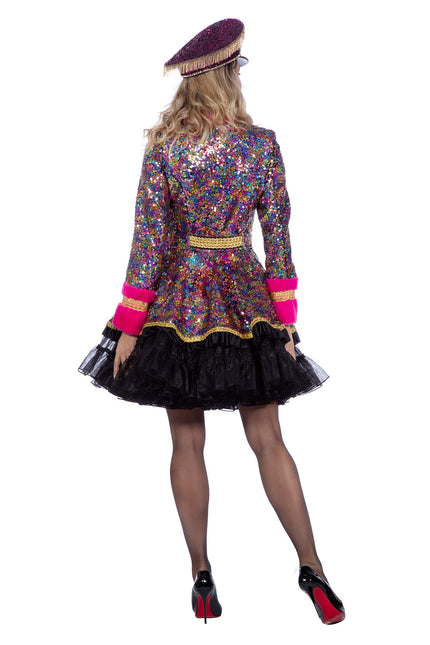 Manteau de luxe paillettes multicolores