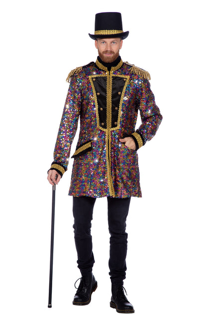 Manteau de luxe paillettes multicolores