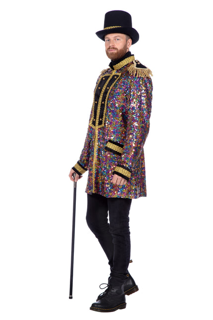 Manteau de luxe paillettes multicolores