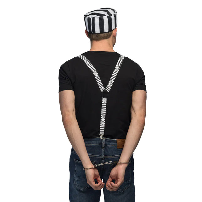 Ensemble d'accessoires noir et blanc Prisonnier 3 pièces