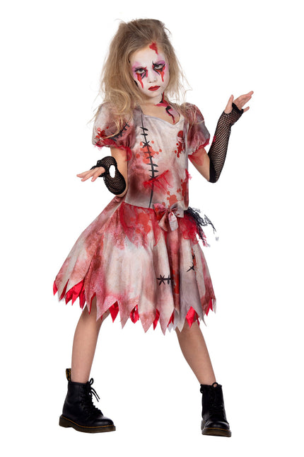 Robe d'Halloween courte avec du sang