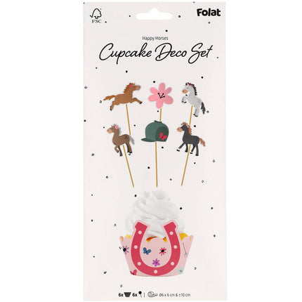 Garnitures de cupcake cheval 12 pièces