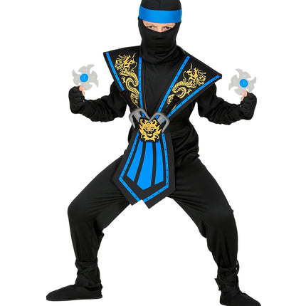 Kombat Ninja Blauw Met Wapens Kostuum Kind