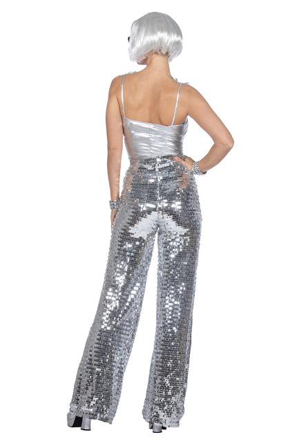 Pantalon de fête à paillettes argenté