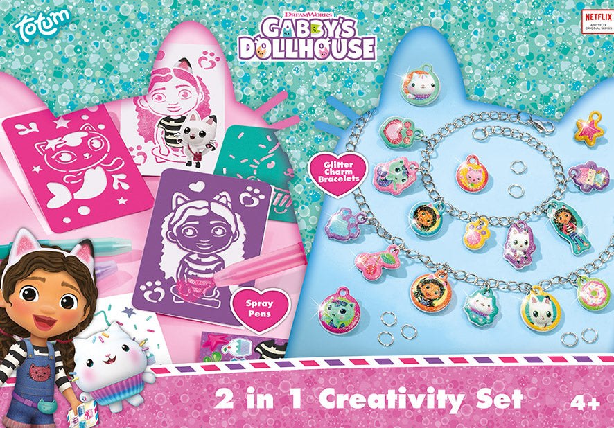 Gabby's Dollhouse 2 In 1 Set Charm Bracelets And Card Making