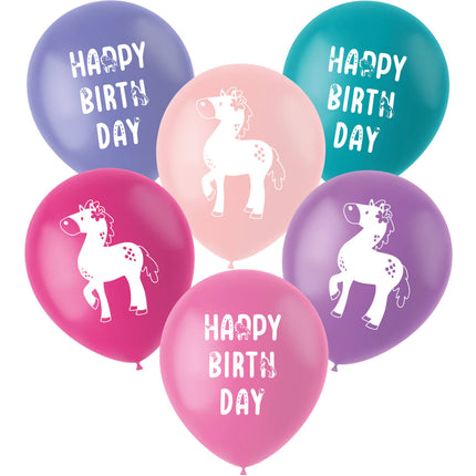 Ballons en latex - Happy Horses - 33 cm - 6 pièces