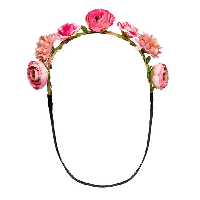 Bandeau de cheveux rose Fleurs