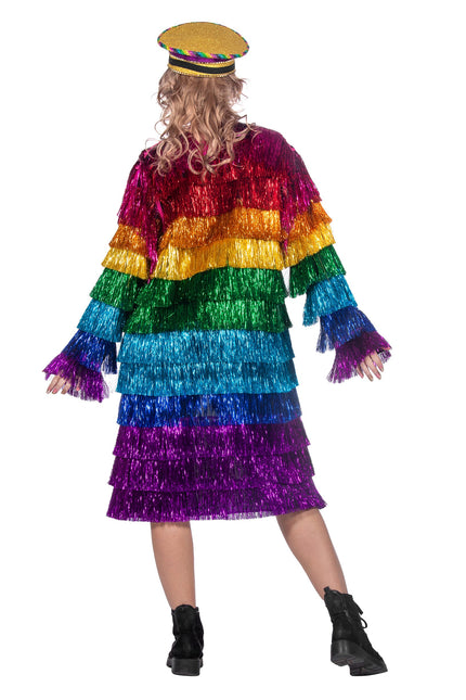 Veste Tinsel long arc-en-ciel