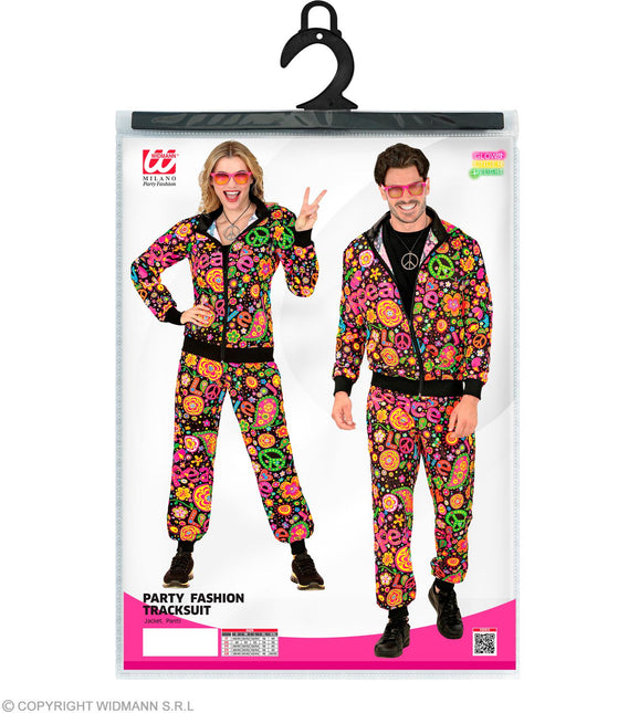 Tracksuit Hippie Neon Peace & Love Costume