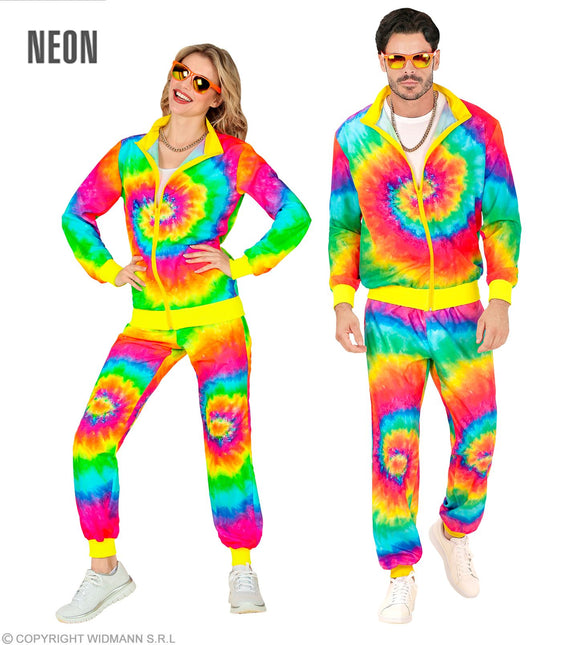 Tracksuit Hippie Neon Tie Dye Costume