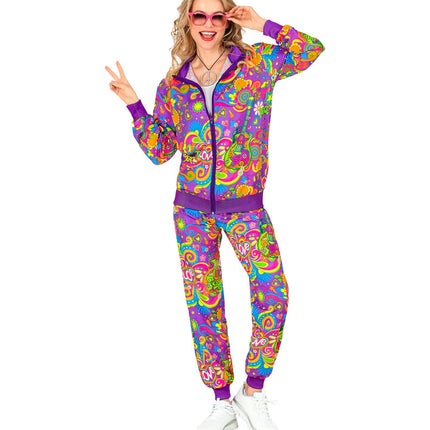 Tracksuit Hippie Neon Flower Power Costume