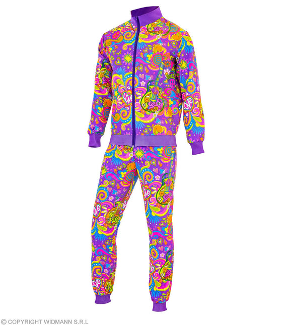 Tracksuit Hippie Neon Flower Power Costume