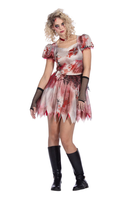 Robe d'Halloween courte avec du sang