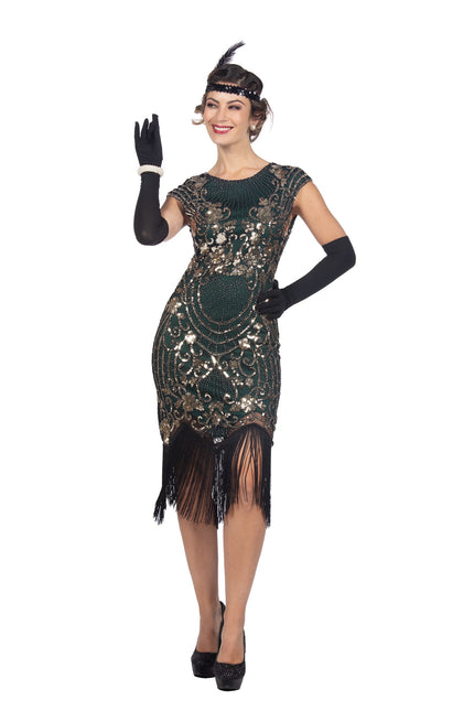 Robe Charleston 20's verte