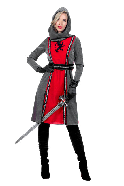 Robe de chevalier médiéval rouge/gris