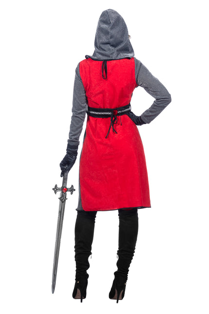 Robe de chevalier médiéval rouge/gris