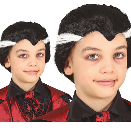 Perruque noire Dracula enfant