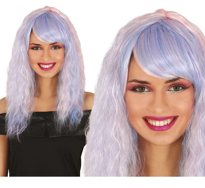 Perruque violette Trait des cheveux longs