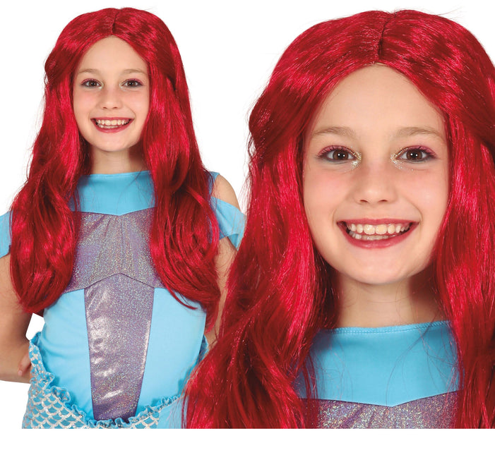 Perruque rouge cheveux longs enfant