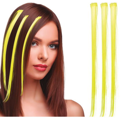 Extensions de cheveux jaunes 50cm 3pcs